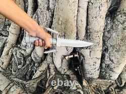 Handmade Stainless Steel Tactical Knife Fixed Blade Military Combat Bowie Knife