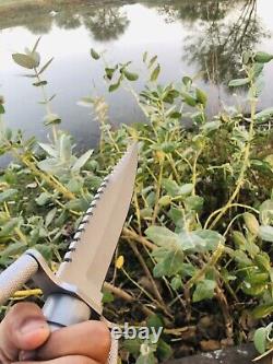 Handmade Stainless Steel Tactical Knife Fixed Blade Military Combat Bowie Knife