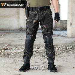 IDOGEAR Army Combat Pants with Knee Pads Military Pants Camo Tactical Trousers