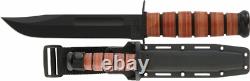 KABAR 5017 USMC Straight Edge Fighting, Military, Tactical Knife Plastic Sheath
