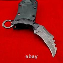 Karambit Claw Knife Fixed Blade Hunting Wild Military Combat Tactical G10 Handle