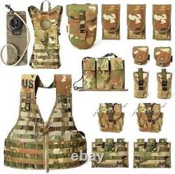MOLLE FLC Vest + Hydration Pack Set Tactical Military Multicam OCP Load Carrier