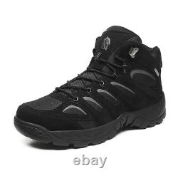 Men Boots Tactical Military Combat Outdoor Hiking Non-slip Desert Ankle Boots @