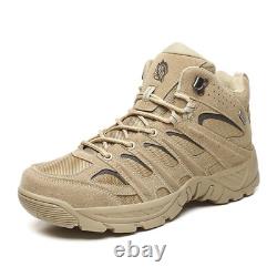 Men Boots Tactical Military Combat Outdoor Hiking Non-slip Desert Ankle Boots @