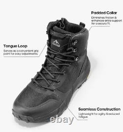 Men's Military Boots Lightweight Side Zipper Motorcycle Combat Tactical Boots