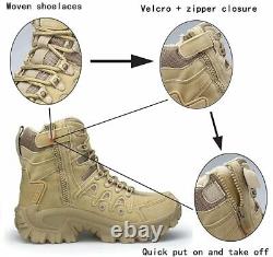 Men's Military Tactical Boots Breathable Lightweight Combat Military Boots Men O