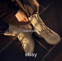 Men's Military Tactical Work Boots Side Zipper Hiking Combat Boots Outdoor Shoes