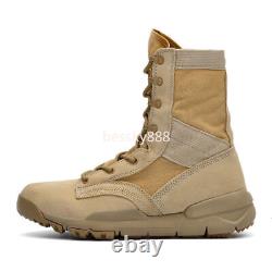 Men's Military Tactical Work Boots Side Zipper Hiking Combat Boots Outdoor Shoes