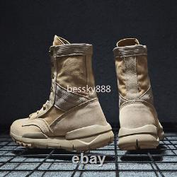 Men's Military Tactical Work Boots Side Zipper Hiking Combat Boots Outdoor Shoes
