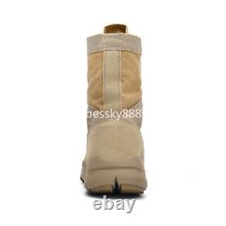 Men's Military Tactical Work Boots Side Zipper Hiking Combat Boots Outdoor Shoes