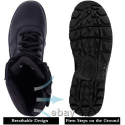 Men's Military Tactical Work Boots Side Zipper Jungle Army Combat Boots, Black