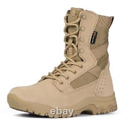 Men's Tactical Boots 8 Inches Lightweight Combat Boots Durable Suede Leather