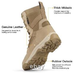 Men's Tactical Boots 8 Inches Lightweight Combat Boots Durable Suede Leather