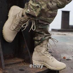 Men's Tactical Boots 8 Inches Lightweight Combat Boots Durable Suede Leather