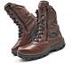 Men's Tactical Boots Side Zipper Combat Boots Brown Leather Outdoor Military