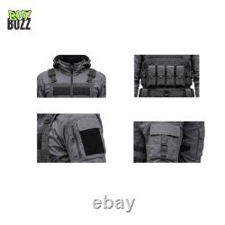 Men's Tactical Jumpsuit Combat Costume Military Style Vest Pouches Knee Pads