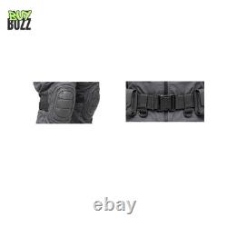 Men's Tactical Jumpsuit Combat Costume Military Style Vest Pouches Knee Pads