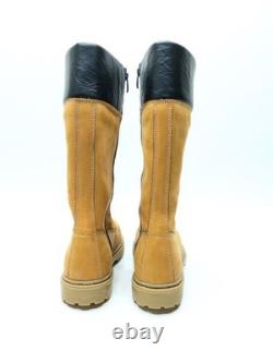 Men's Tan Leather Combat Boots Military Tactical Lace Up Side Zip Handmade