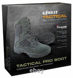 Mens Army Combat Military Tactical Pro Patrol Boot 50/50 Hiking Gun Metal Grey