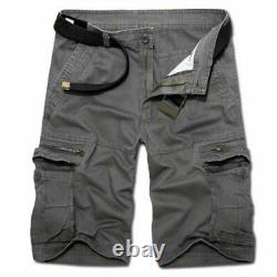 Mens Cargo Tactical Military Combat Trousers Half Shorts Pants Casual