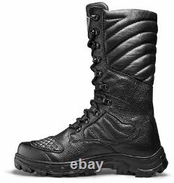 Mens Combat Boots Black Military Tactical Boots Lace Up Boots Leather Biker Hunt