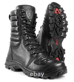 Mens Combat Boots Genuine Leather Black Hunt Tactical Motorcycle Military Biker