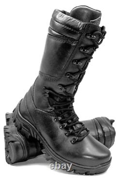 Mens Hunting Boots Motorcycle Black Leather Combat Boots Tactical Boots Hunt