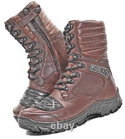 Mens Tactical Army Combat Military Boots Brown Leather Security Work Patrol