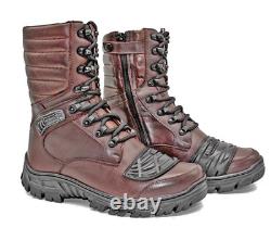 Mens Tactical Army Combat Military Boots Brown Leather Security Work Patrol