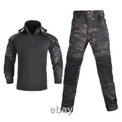 Mens Tactical Suit Shirts And Pants Military Combat Uniform SWAT BDU Sets Camo