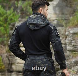 Mens Tactical Suit Shirts And Pants Military Combat Uniform SWAT BDU Sets Camo