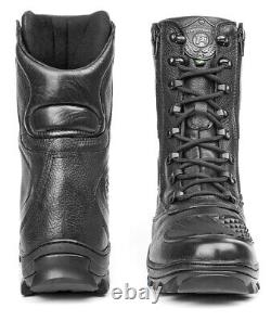 Military Black Leather Combat Zipper Boots Tactical Hunting Motorcycle Airsoft