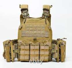 Military Holder Plate Airsoft Combat Tactical Molle Vest Mag Assault Gear Sets