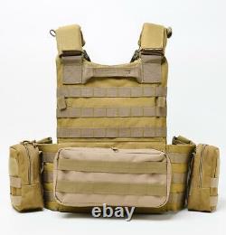 Military Holder Plate Airsoft Combat Tactical Molle Vest Mag Assault Gear Sets