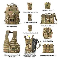 Military Molle II Tactical Rucksack Assault Pack FLC Combat Vest Multicam