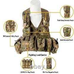 Military Molle II Tactical Rucksack Assault Pack FLC Combat Vest Multicam