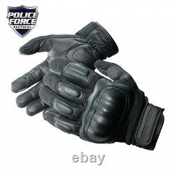 Military Police Swat Tactical Leather Combat Assault Hard Knuckle Shooting Glove