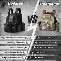 Military Tactical Molle Vest Army Assault Combat Plate Carrier Magnetic