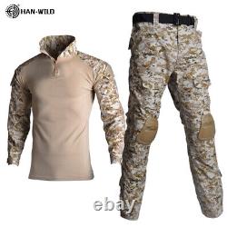 Military Tactical Uniform Airsoft Camouflage Bomber Combat Shirt Cargo Pant Suit
