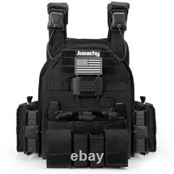Military Tactical Vest Molle Adjustable Army Assault Combat Carrier Black