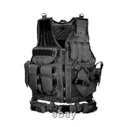 Military Vest Tactical Plate Carrier Holster Police Molle Assault Combat Gear