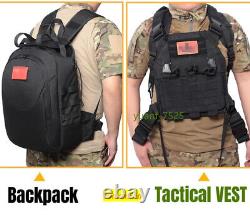 Multifunction Combined Military Tactical Vest Backpack Assault Combat Rucksack