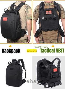 Multifunction Combined Military Tactical Vest Backpack Assault Combat Rucksack