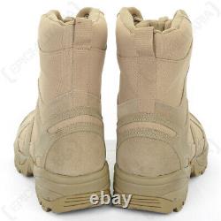 NEW Khaki Tan Canvas Combat Tactical Boots Airsoft Hiking Security Bushcraft