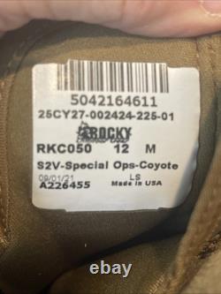 NWD ROCKY RKC050 MENS 12M S2V TACTICAL MILITARY COMBAT BOOTS COYOTE BROWN Army