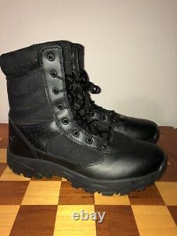 New Tactical Performance Black Leather Military Combat Style Boots Size 12