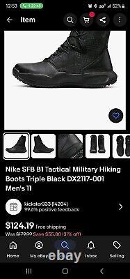 Nike SFB B1 Tactical Military Boots Triple Black DX2117-001 Men's Size 8.5