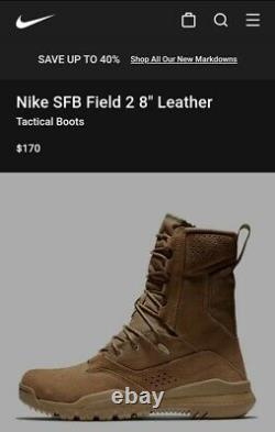 Nike SFB Field 2 8 Leather Coyote Tactical Boots AQ1202-900 Military Sz 9 NEW