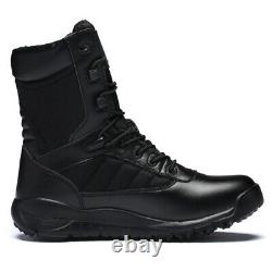 Outdoor Mens Leather Tactical Boots Military Combat Army SWAT Hiking Shoes Plus