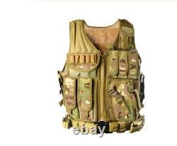 Police Swat Special Forces Tactical Army Military Molle Assault Vest Combat Camo